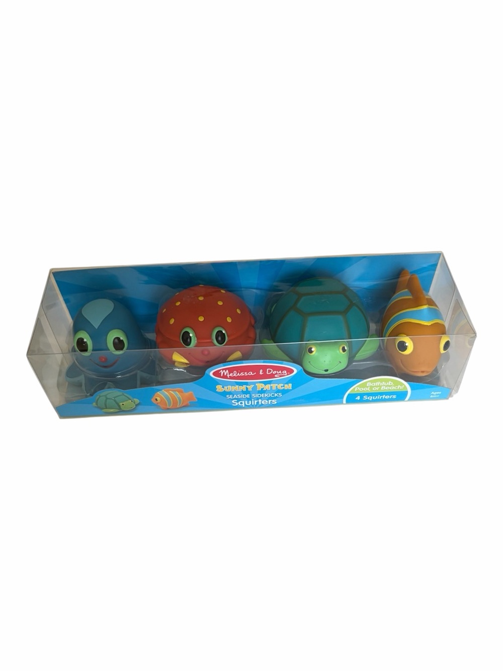 Melissa & Doug Sunny Patch 4pk Seaside Sidekicks Squirters Bath Beach 6m+ NEW